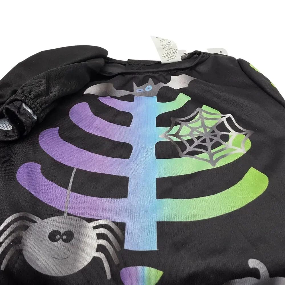 Way to Celebrate Infant Skeleton Jumpsuit Halloween Costume Colorful Hat 0-6M
